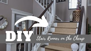 EASY DIY Stair Runners on the CHEAP Home Project Howto [upl. by Ladew519]