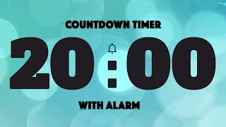 20 Minutes Silent Countdown Timer  With Alarm Sound at the end [upl. by Aicirtam224]