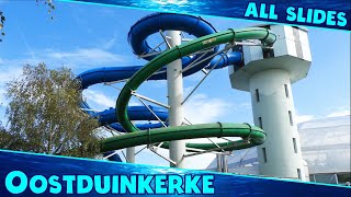 ALL WATER SLIDES at Sunparks Oostduinkerke [upl. by Camel]