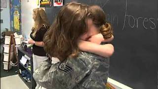 Surprise Military Homecoming Raw Footage [upl. by Ahsaela]