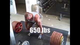 Elliott Hulse Dead Lifts 650 lbs x 2 [upl. by Ahsinav]