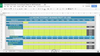 The BUSINESS SPREADSHEET TEMPLATE for SelfEmployed Accounting amp Taxes ampLLCs [upl. by Analat]