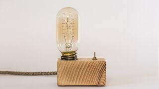 wood lamp how to make a vintage lamp edison lamp [upl. by Ricarda262]