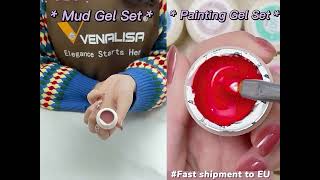 30 Color Venalisa Mud Painting Gel Set For Nail Art Design 5ml UV LED [upl. by Kelula52]