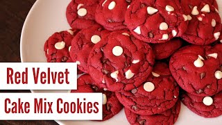 Red Velvet Cake Mix Cookies Easy 5 Ingredients [upl. by Traver]