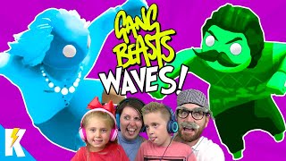 GANG BEASTS WAVES Family Battle  KCity GAMING [upl. by Foss]