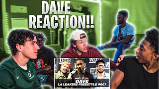 AMERICANS REACT TO DAVE  LA LEAKERS FREESTYLE [upl. by Ehctav164]