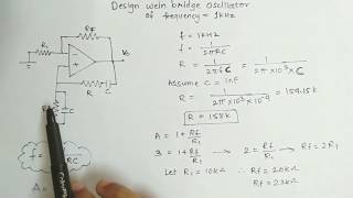 Design question Wein Bridge oscillator using opamp  solved example  Electronics Subjectified [upl. by Eduardo]