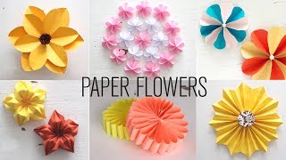 6 Easy Paper Flowers  Flower Making  DIY [upl. by Enitsugua]