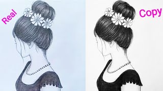 Farjana drawing academy recreationPart 1 Farjana drawing academy real vs copy pencil drawing [upl. by Sucramrej]