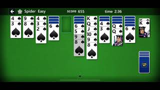 Solitr  How to Play Spider Solitaire 1 Suit [upl. by Arytahs]