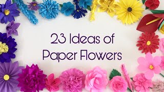 23 EASY IDEAS OF SMALL PAPER FLOWERS [upl. by Adrahs]