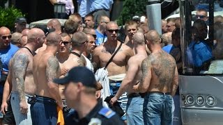 Hooligan riots – FK Sarajevo vs Lech Poznan Vogošća  Street Fight [upl. by Babby]