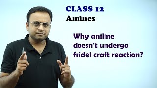 Why aniline doesnt undergo fridel craft reactionAmines  class 12 [upl. by Uchish]