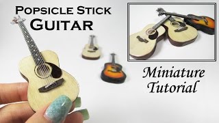 DIY Miniature Acoustic Guitar made with popsicle sticks [upl. by Laine]