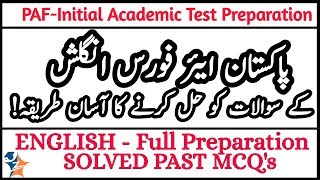 Pakistan Air Force English Initial Test Full Preparation  PAF Initial Test  English [upl. by Garlaand]