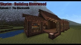 Minecraft Blacksmith Tutorial  Skyrim  Building Riverwood Episode 2 [upl. by Nilahs132]