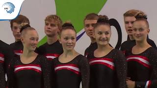 Denmark  2016 TeamGym European Champions junior mixed team [upl. by Airdnaxela]