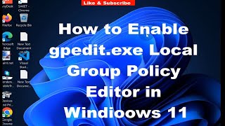 Enable gpedit exe Local Group Policy Editor in Windows 11 [upl. by Schoenburg]