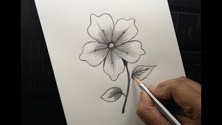 How to draw a flower easily [upl. by Denie]