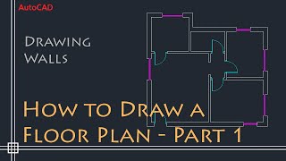 AutoCAD 2D Basics  Tutorial to draw a simple floor plan Fast and efective PART 1 [upl. by Eicart]