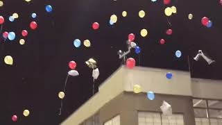 Balloon release at Nick Dixons memorial service at Spartanburg High School [upl. by Alameda]