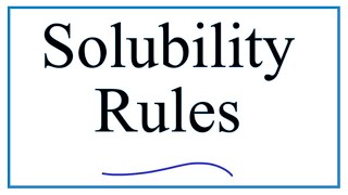 Solubility Rules Explanation amp Practice [upl. by Okoyk]