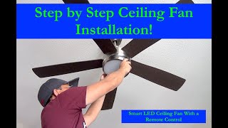 How to Wire and Install a Ceiling Fan With Remote ControlCeiling Light Fixture Removal [upl. by Wiener]